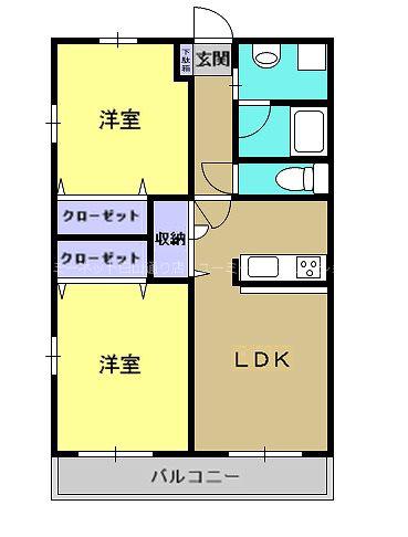 UNE LUMIERE(2LDK/4階)の間取り写真