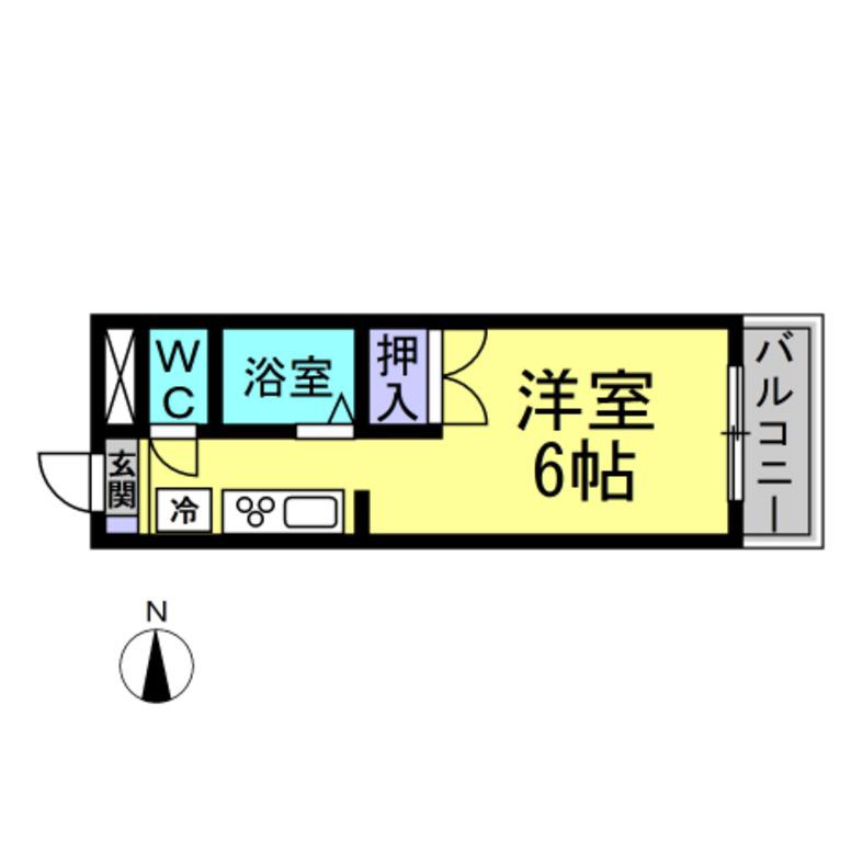 メーホーハイム(ワンルーム/3階)の間取り写真