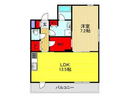 ブレイン坂下(1LDK/3階)の間取り写真