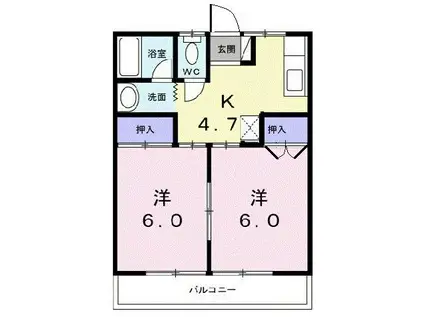 アネックスI(2K/2階)の間取り写真