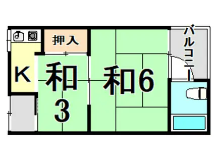 あじさいコーポ(2K/2階)の間取り写真