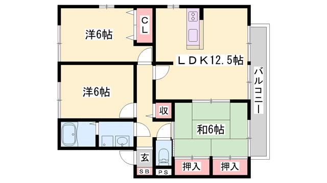 フォレスト21(3LDK/2階)の間取り写真