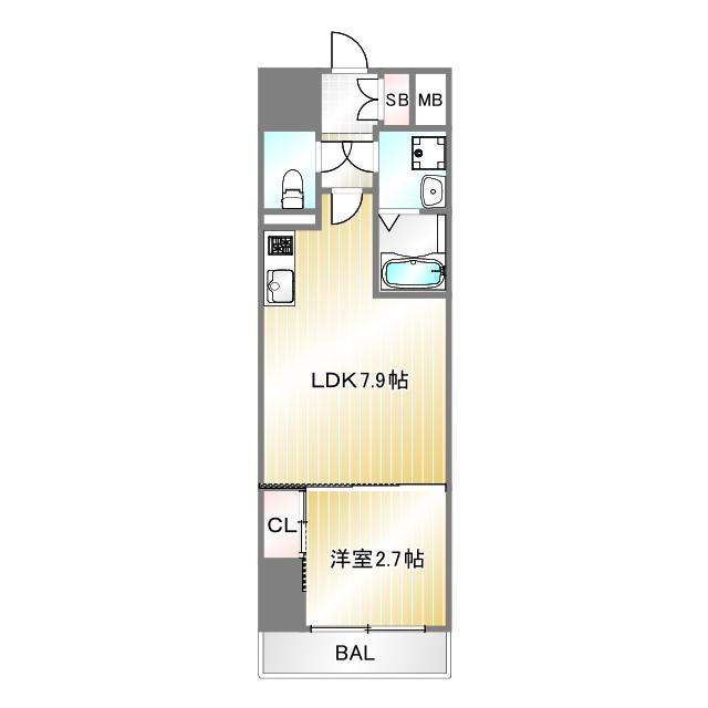 LIVIAZ KOBE LAMER(1LDK/4階)の間取り写真