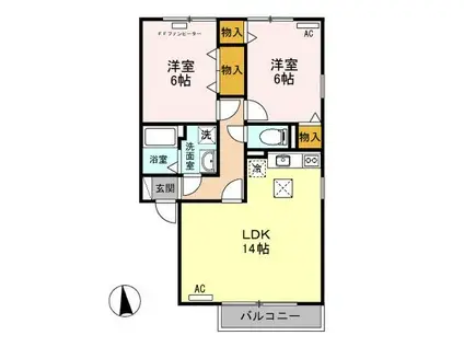 セジュールヤマト(2LDK/1階)の間取り写真