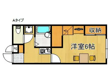 レオパレスあおぞら(1K/2階)の間取り写真