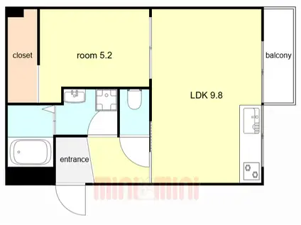 住吉ハイツI(1LDK/2階)の間取り写真