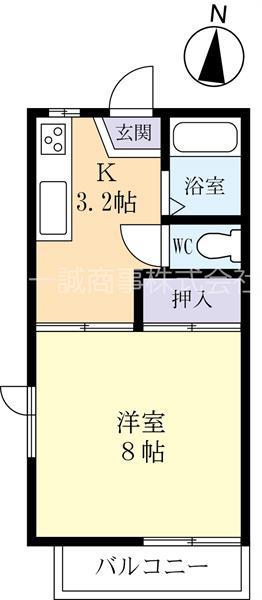 SUN・HEIGHTS(1K/1階)の間取り写真
