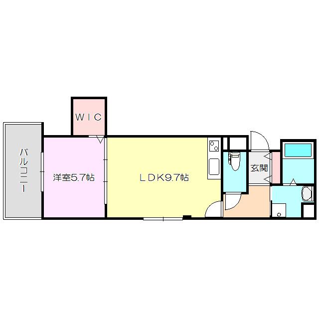 ベルフルール(1LDK/1階)の間取り写真