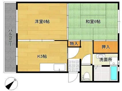 レジデンス中山(2K/1階)の間取り写真