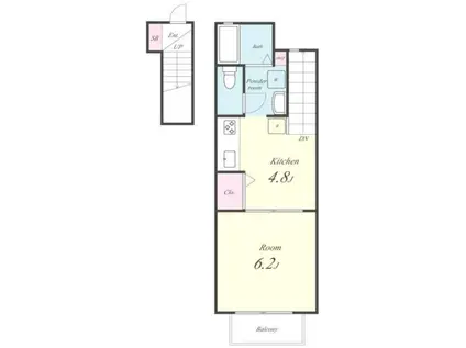 シェリール(1DK/2階)の間取り写真