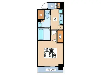 エグゼ京橋イースト(1K/4階)の間取り写真