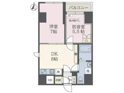 BEE FLATS(2DK/2階)の間取り写真