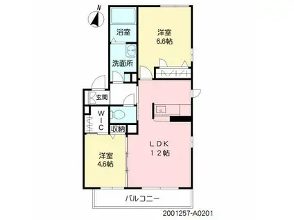 ヴィラクレール(2LDK/2階)の間取り写真