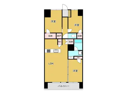 シティテラス前橋広瀬川(3LDK/5階)の間取り写真