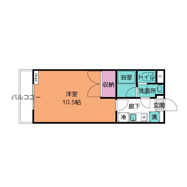 アリエッタ杉谷(1K/4階)の間取り写真