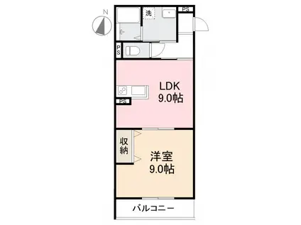 LA OGIMACHI(1LDK/3階)の間取り写真