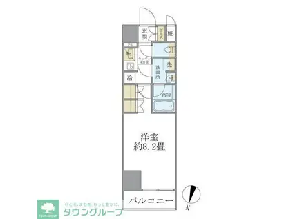 COCO-CHILL KAMEARI(1K/8階)の間取り写真