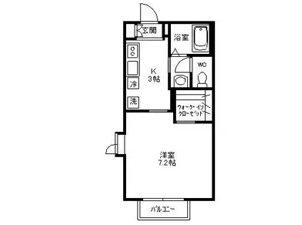 ルミナール辻堂南(1K/1階)の間取り写真