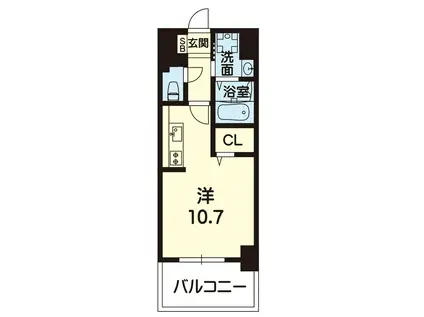 KーSMARTけやき通(ワンルーム/8階)の間取り写真