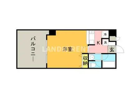 エクセランス・ド天神(1K/1階)の間取り写真