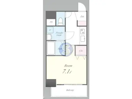 グランパシフィック北新町(1K/14階)の間取り写真