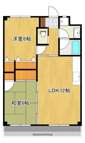 ハイツ和光(2LDK/3階)の間取り写真