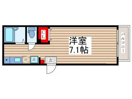 カルミア一之江(ワンルーム/1階)の間取り写真