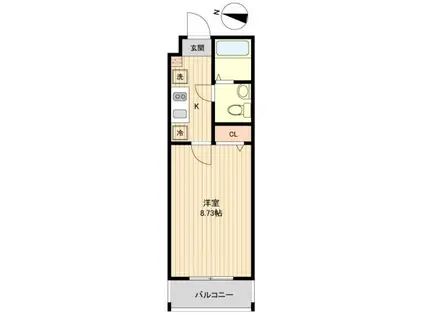 アーバハイツ扇大橋(1K/1階)の間取り写真