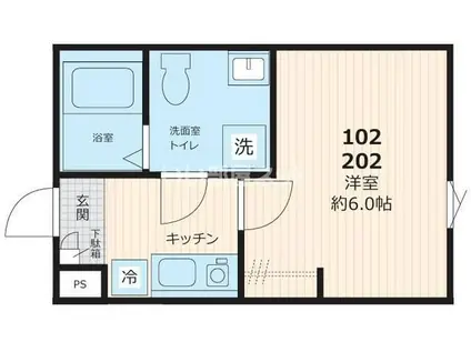 マイレジデンス上尾II(1K/2階)の間取り写真