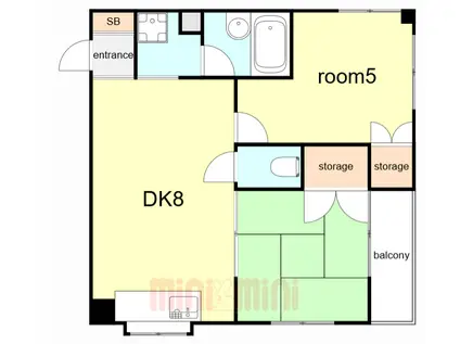 クレールメゾン(2DK/2階)の間取り写真