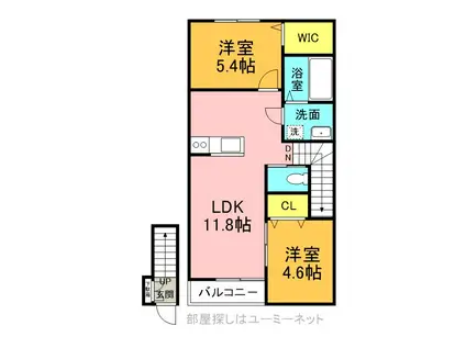 セラディール姫城A(2LDK/2階)の間取り写真