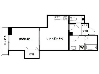 ドミールヤマダ(1LDK/2階)の間取り写真