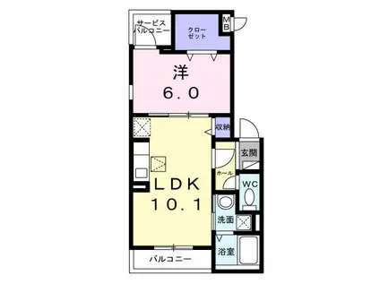 カサ・ベル(1LDK/1階)の間取り写真