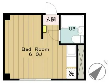 エステートヒマワリ(ワンルーム/2階)の間取り写真