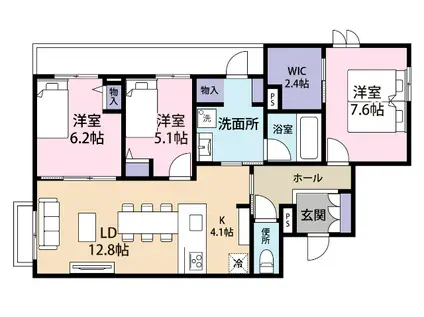 ENSOLEILLE(3LDK/2階)の間取り写真