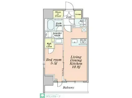 クレストコート本所吾妻橋(1LDK/6階)の間取り写真