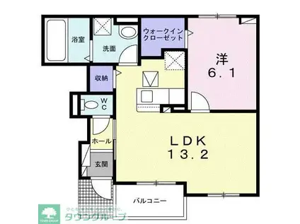 パティオ滝山(1LDK/1階)の間取り写真