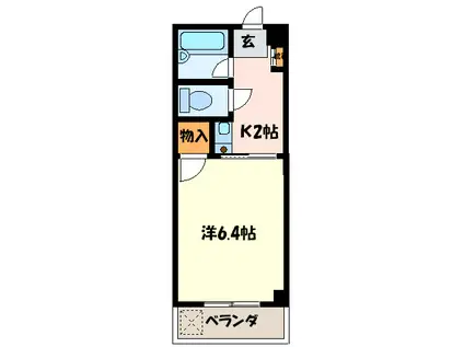 ダイヤレジデンス五日市(1K/1階)の間取り写真