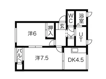 レジーナA(2DK/2階)の間取り写真
