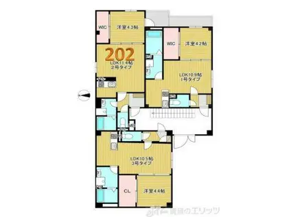 MIMOSA(1LDK/2階)の間取り写真