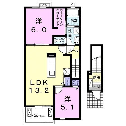 GERMER II(2LDK/2階)の間取り写真