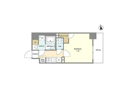 ORSUS梅島(1K/2階)の間取り写真