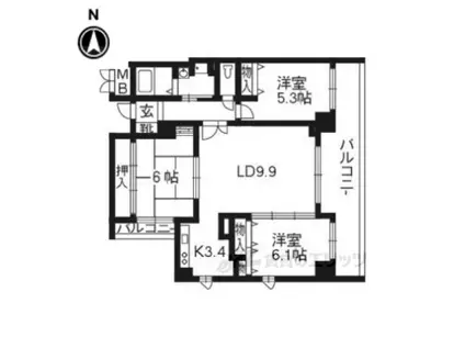 メゾン油小路(3LDK/7階)の間取り写真