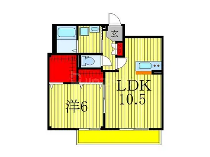 セレーノK(1LDK/2階)の間取り写真
