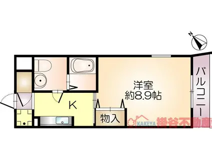 パストラル西中条(1K/2階)の間取り写真