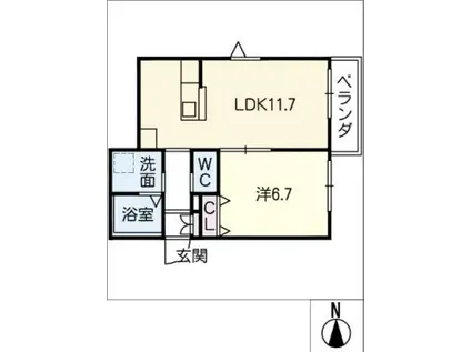 IL PRIMO PASSO(1LDK/2階)の間取り写真
