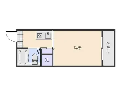 サイファーポール(1K/1階)の間取り写真