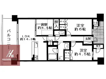 BELISTA東淀川大桐D棟(3LDK/9階)の間取り写真