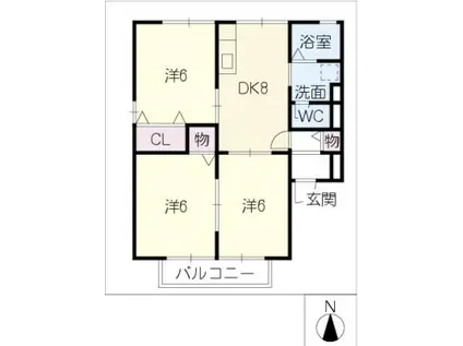 メゾン西沢 A(3DK/1階)の間取り写真