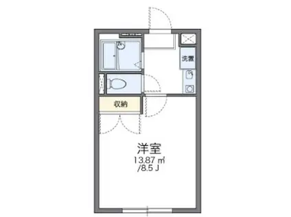 レオパレスツツミ28(1K/2階)の間取り写真